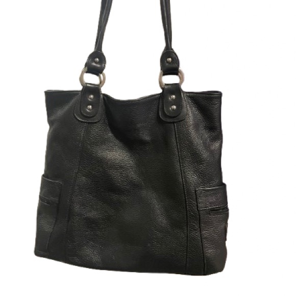 Valentina Black Leather Tote Bag - Picture 5 of 8